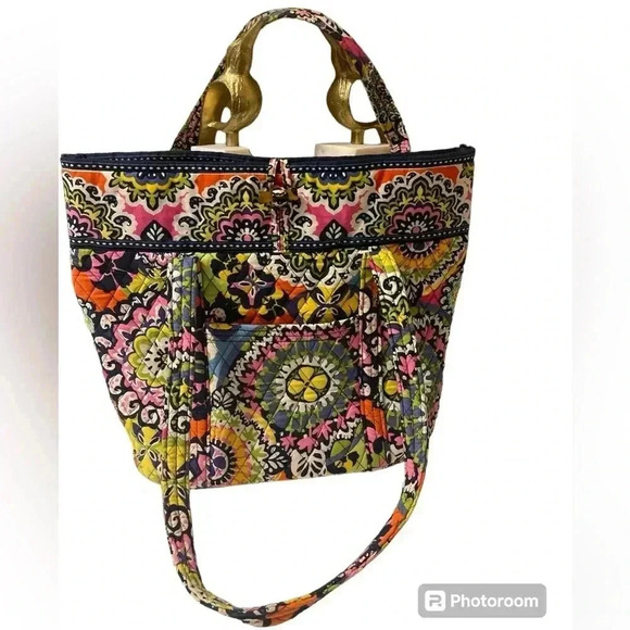 Vera Bradley Handbags - Vera Bradley Large Suzani Retired Toggle Tote multi color 17x14 inches